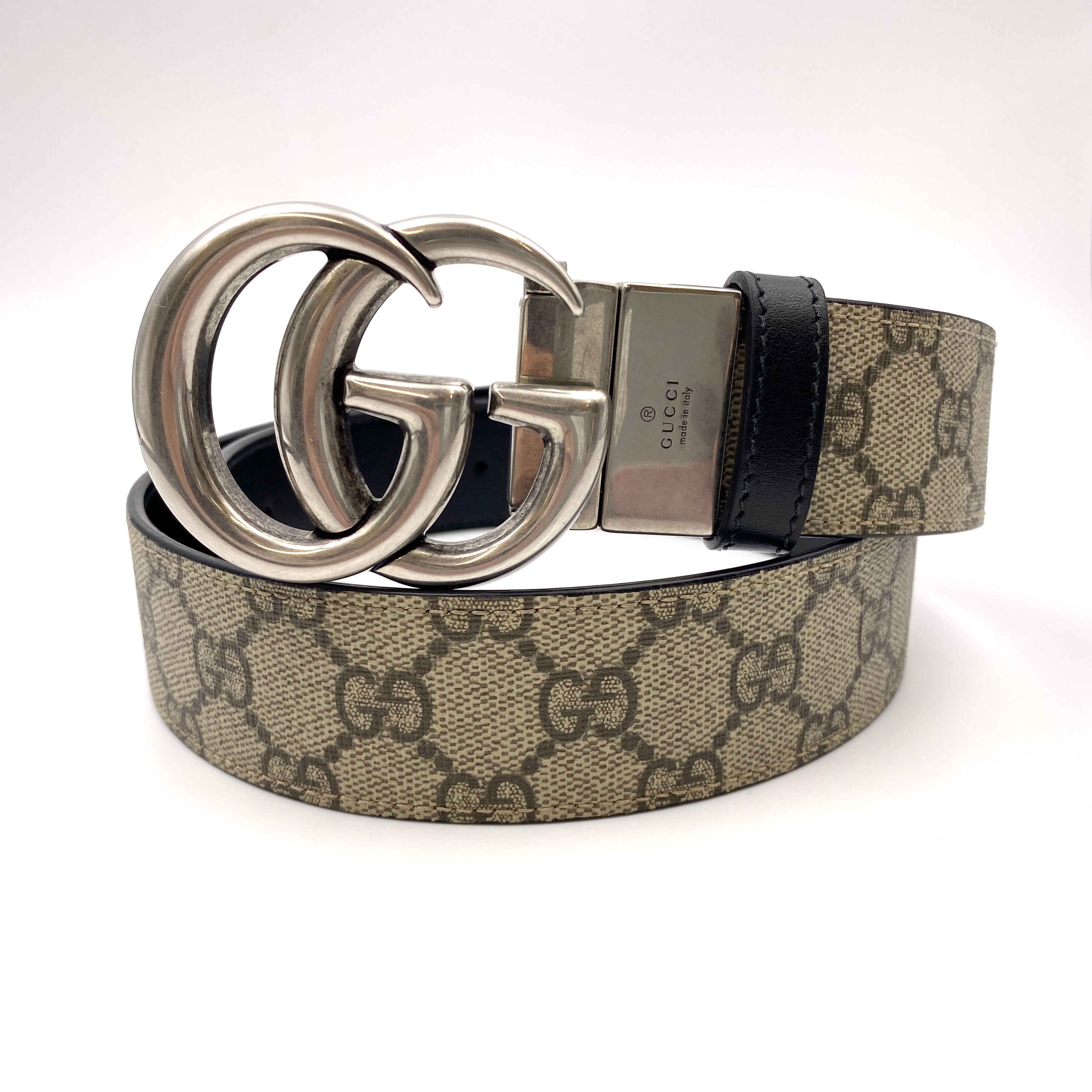 GUCCI_（グッチ)_GGマーモント _リバーシブルベルト _85cm/35in _627055/92TIN _中古品