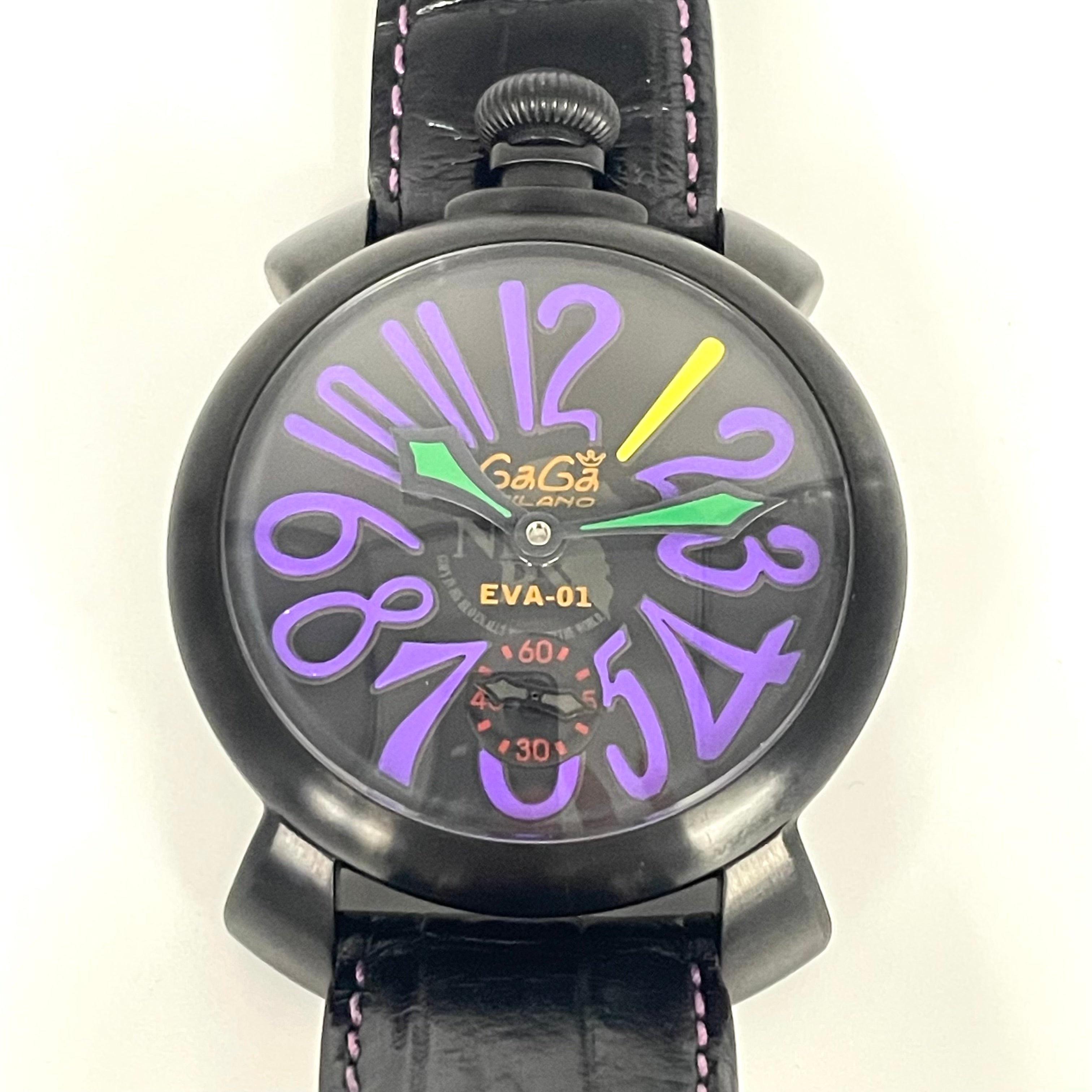 【送料無料】_ GaGa MILANO _（ガガミラノ）_MANUALE 48MM_ EVANGELION初号機モデル _中古品
