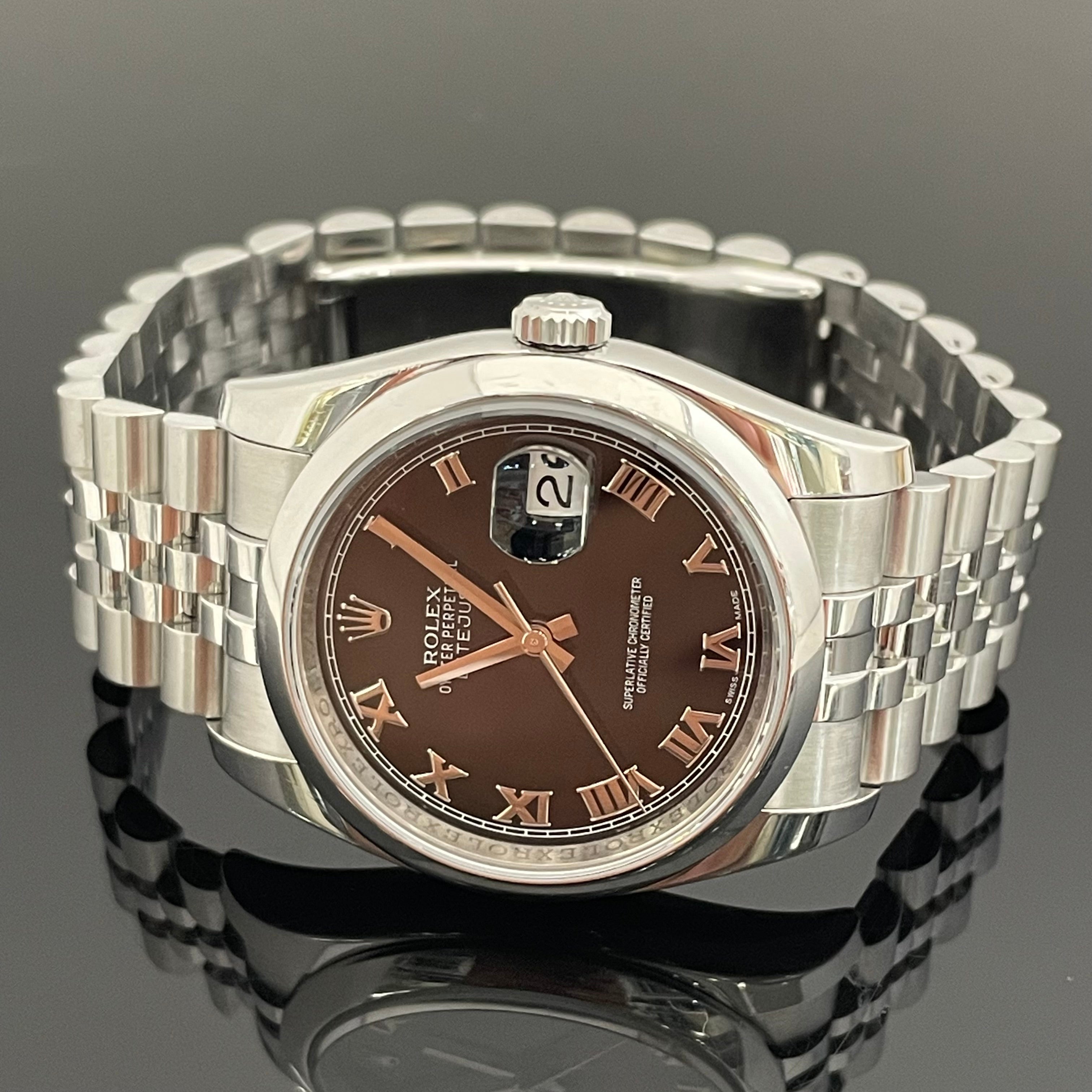 【送料無料】_ ROLEX_（ロレックス）_デイトジャスト _116200ブラックローマン_ ジュビリーブレス_中古品