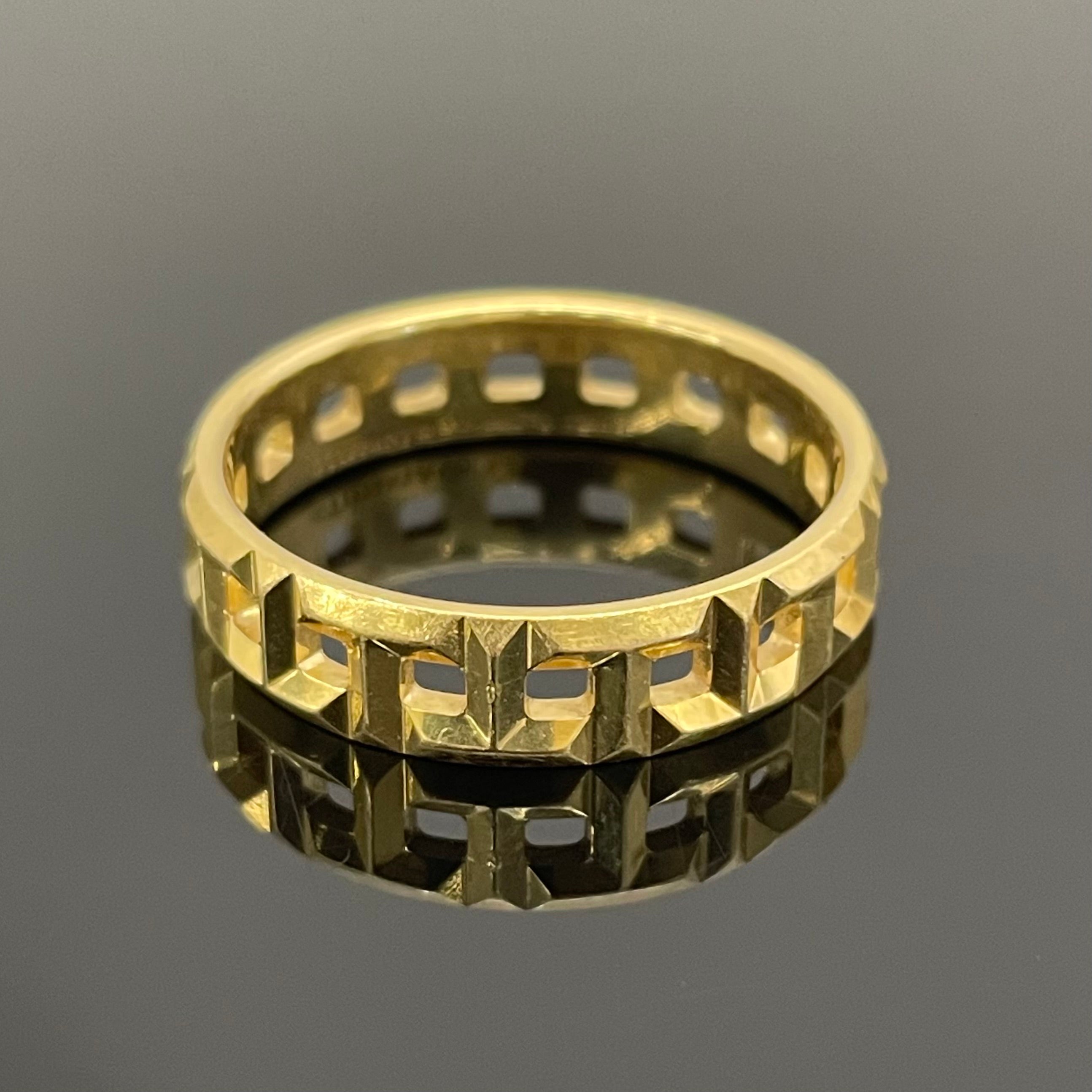 【送料無料】_TIFFANY &Co_（ティファニー）_Tトゥルーワイドリング _750（K18）＃22号_ 中古品