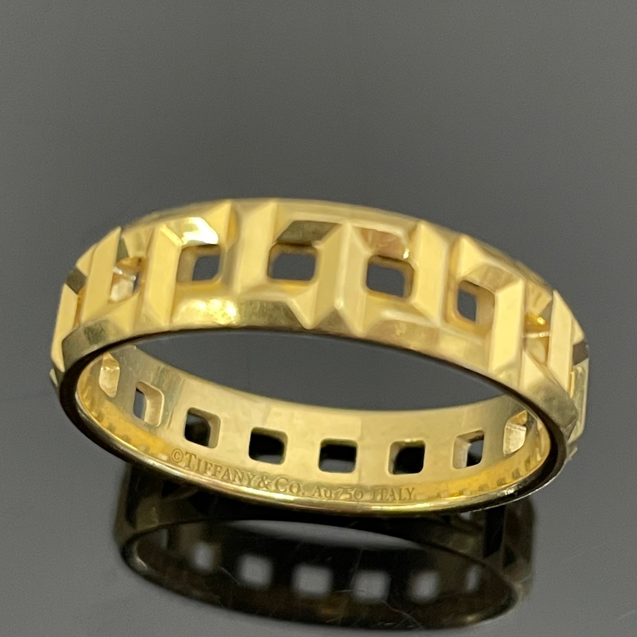 【送料無料】_TIFFANY &Co_（ティファニー）_Tトゥルーワイドリング _750（K18）＃22号_ 中古品