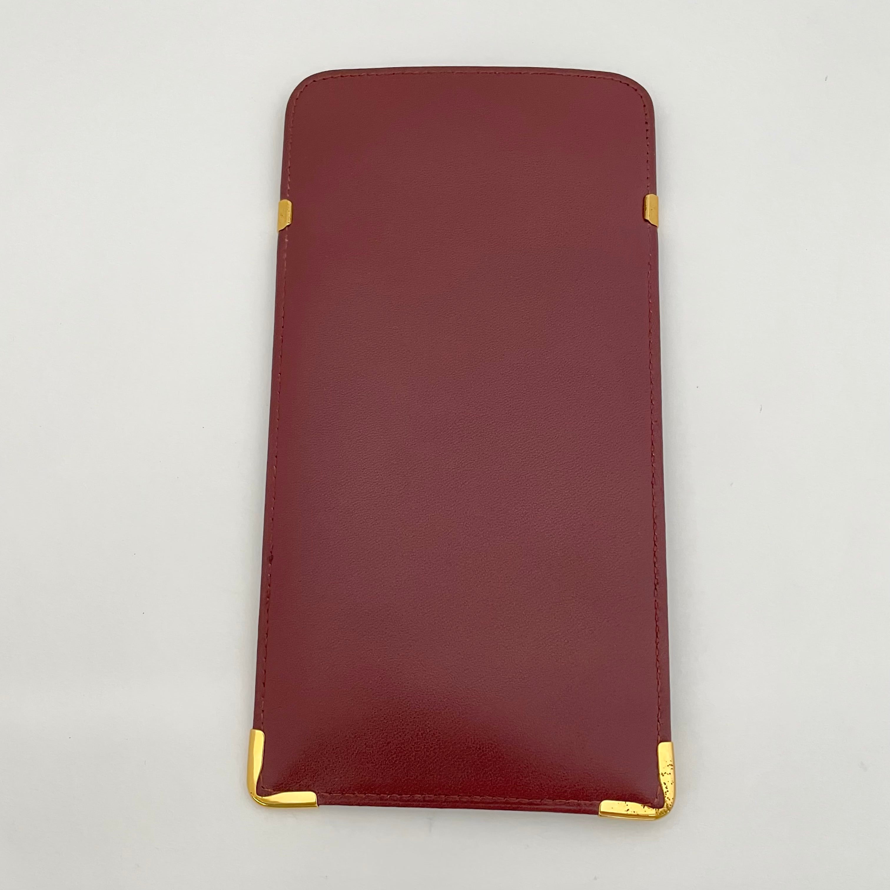 【送料無料】_ Cartier_（カルティエ）_眼鏡ケース マストライン_ボルドーxゴールド_ 中古品