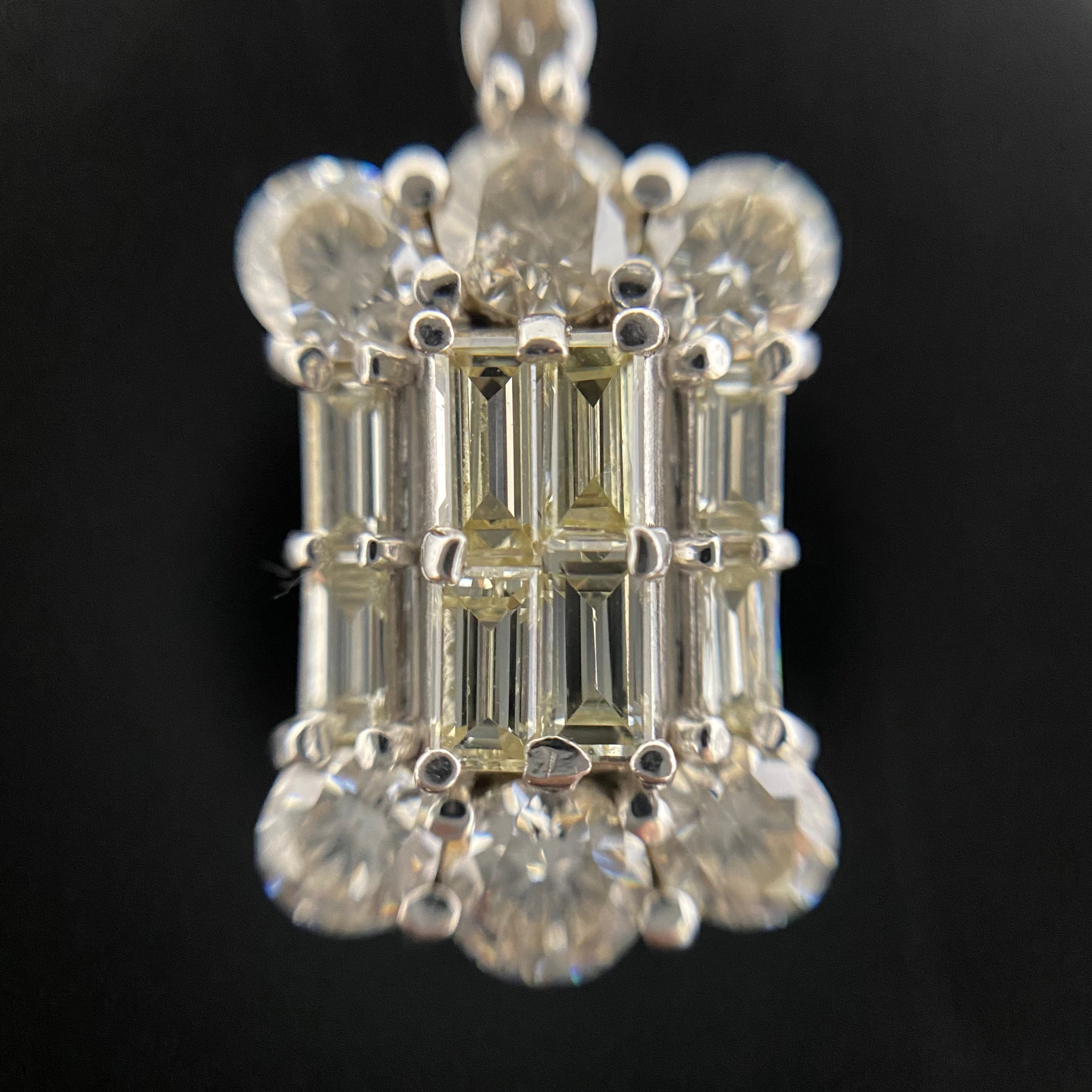 【送料無料】_ ノンブランド_ Pt900/Pt850_ダイヤモンドネックレス_ FD2.00ct/6.2g_ 中古品