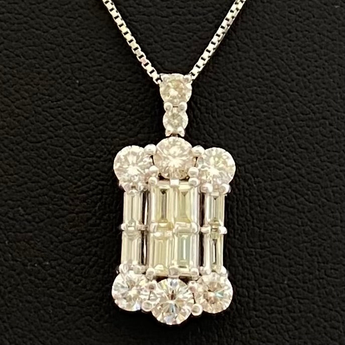 【送料無料】_ ノンブランド_ Pt900/Pt850_ダイヤモンドネックレス_ FD2.00ct/6.2g_ 中古品