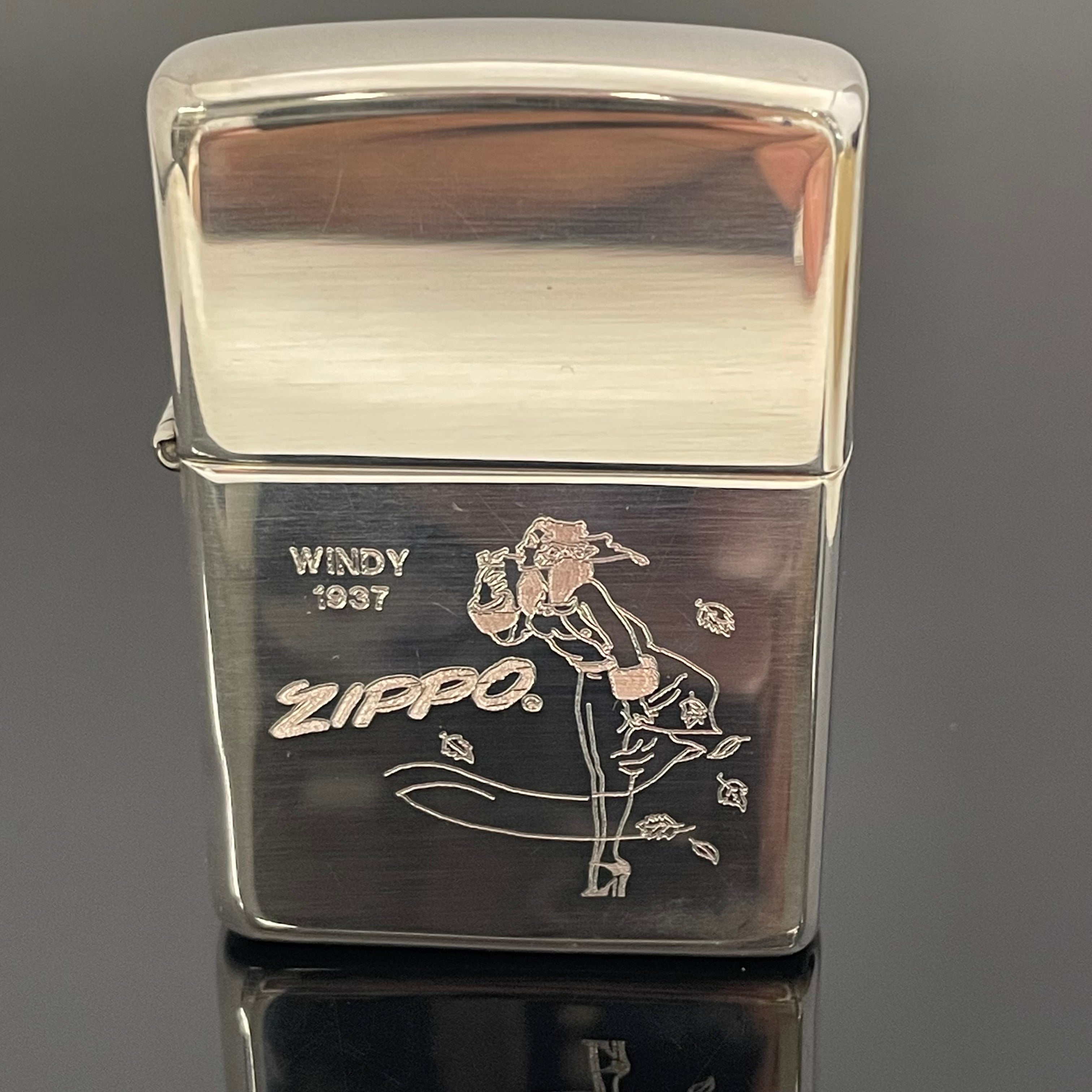 【送料無料】_ Zippo_（ジッポ）_オイルライター _windy 1999年製 _スターリングシルバー_ 未使用品