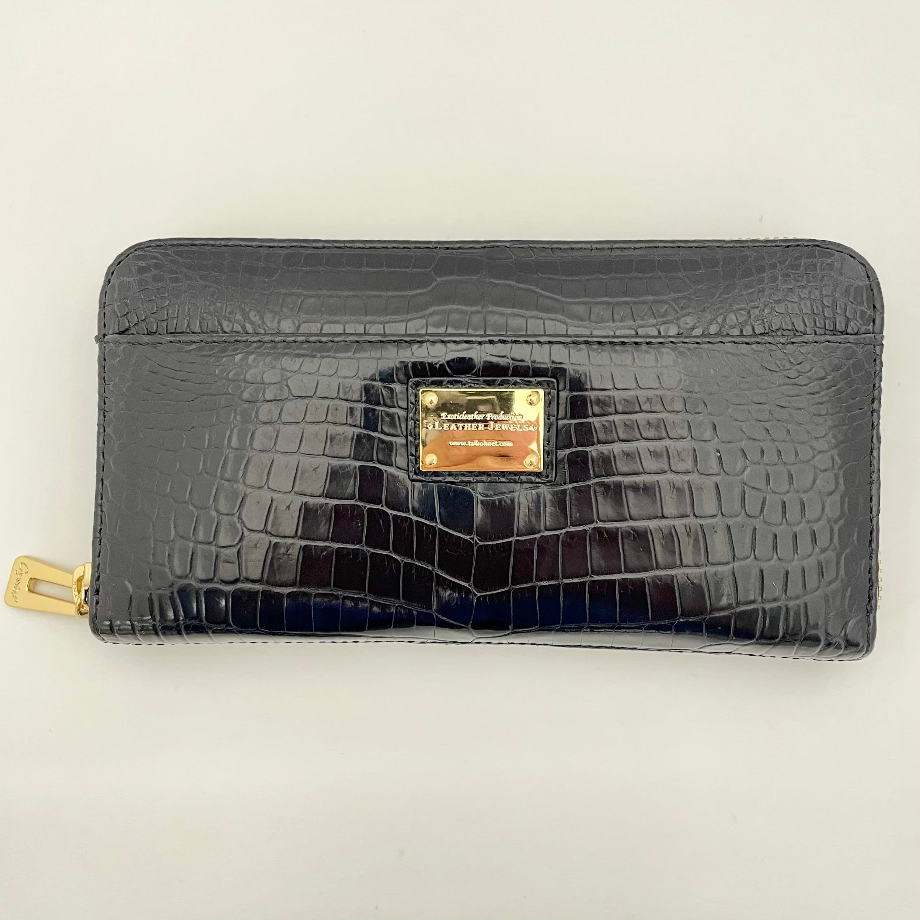 【送料無料】_ レザージュエルズ _クロコダイル _ラウンド長財布 _中古品