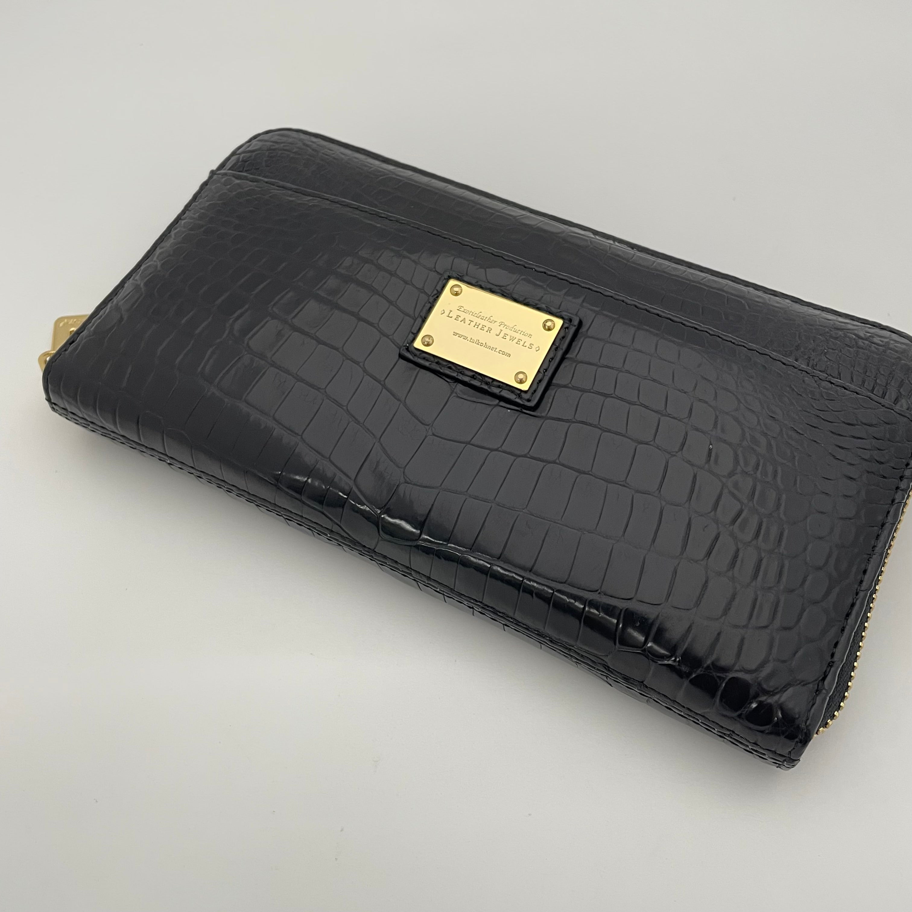 【送料無料】_ レザージュエルズ _クロコダイル _ラウンド長財布 _中古品